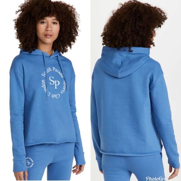 Revolve South Parade Charlie Sports Club Hoodie Ocean Blue Size S - Picture 2 of 10